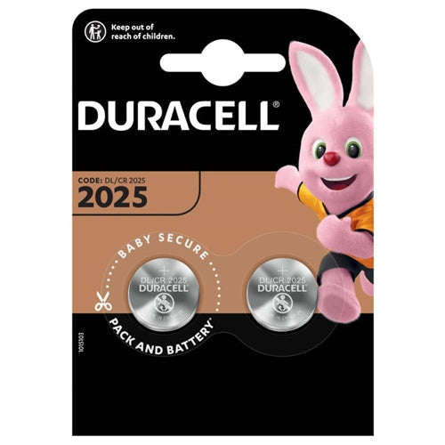 DURACELL ELECTRONICS CR2025 - BLISTER 2 PEZZI