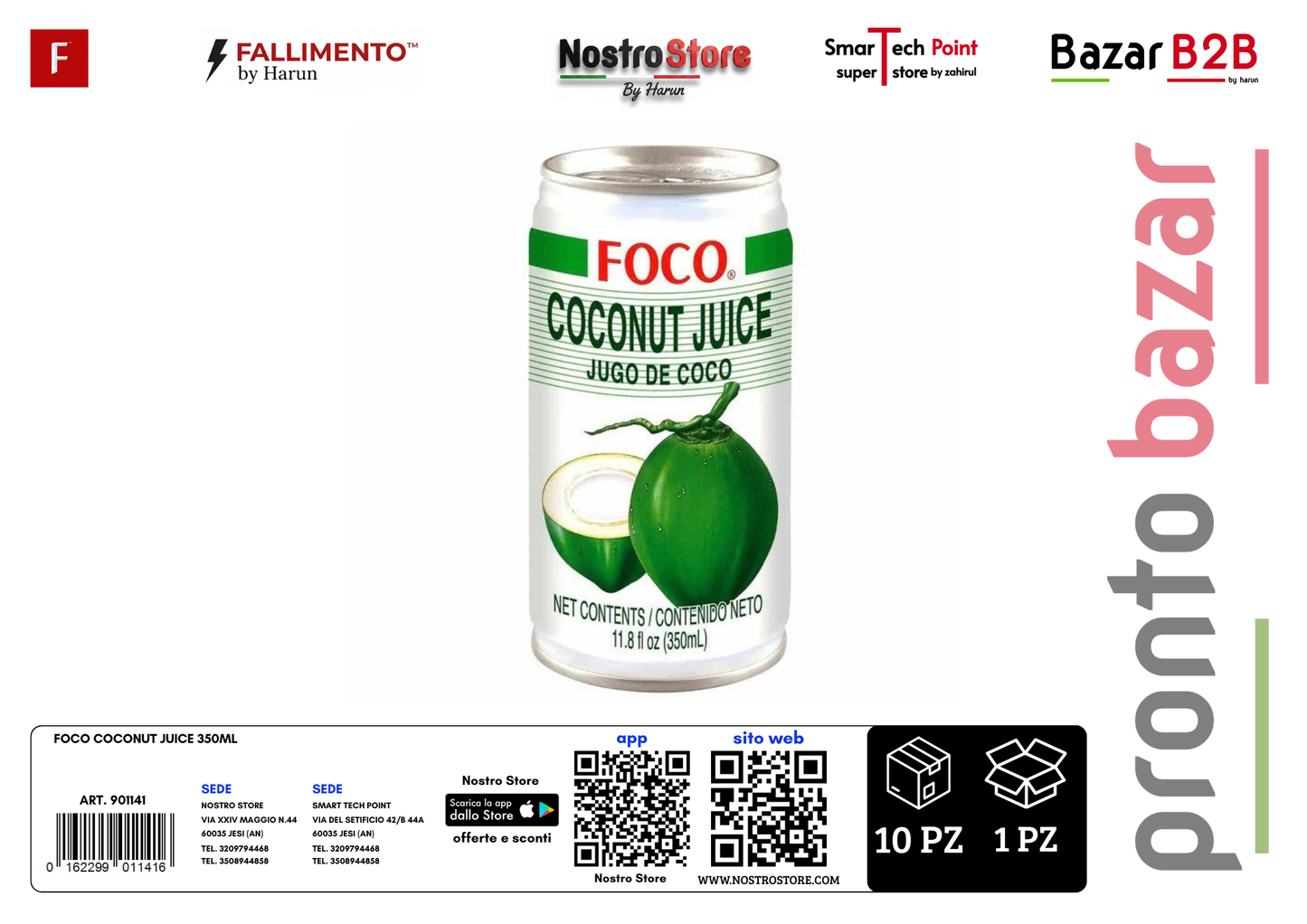 FOCO COCONUT JUICE 350ML