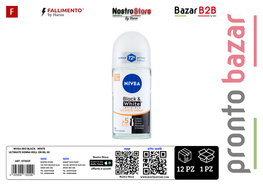 NIVEA DEO BLACK - WHITE ULTIMATE DONNA ROLL ON ML 50