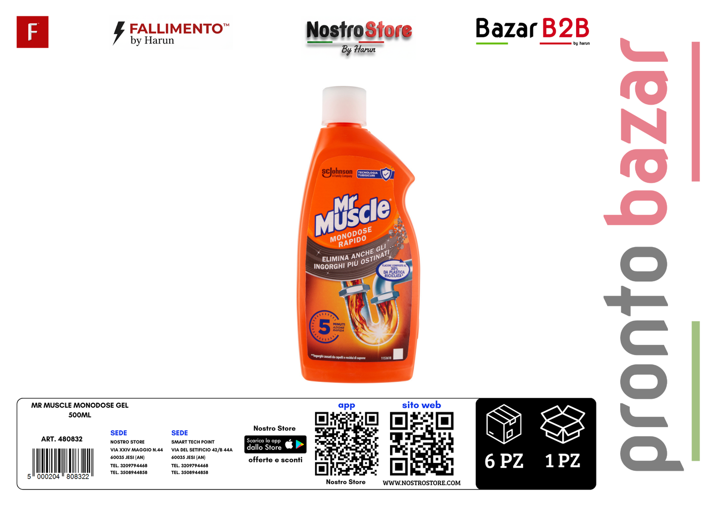 MR MUSCLE MONODOSE GEL 500ML
