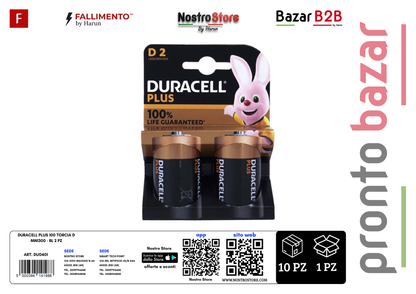 DURACELL PLUS 100 TORCIA D MN1300 - BL 2 PZ