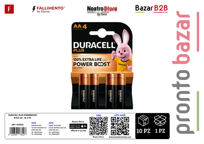 DURACELL PLUS POWERBOOST STILO AA - BL 4 PZ