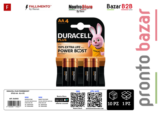 DURACELL PLUS POWERBOOST STILO AA - BL 4 PZ