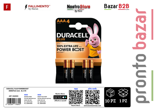 DURACELL PLUS POWERBOOST MINISTILO AAA - BL 4 PZ