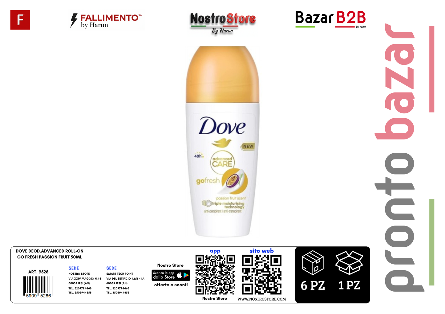 DOVE DEOD.ADVANCED ROLL-ON GO FRESH PASSION FRUIT 50ML