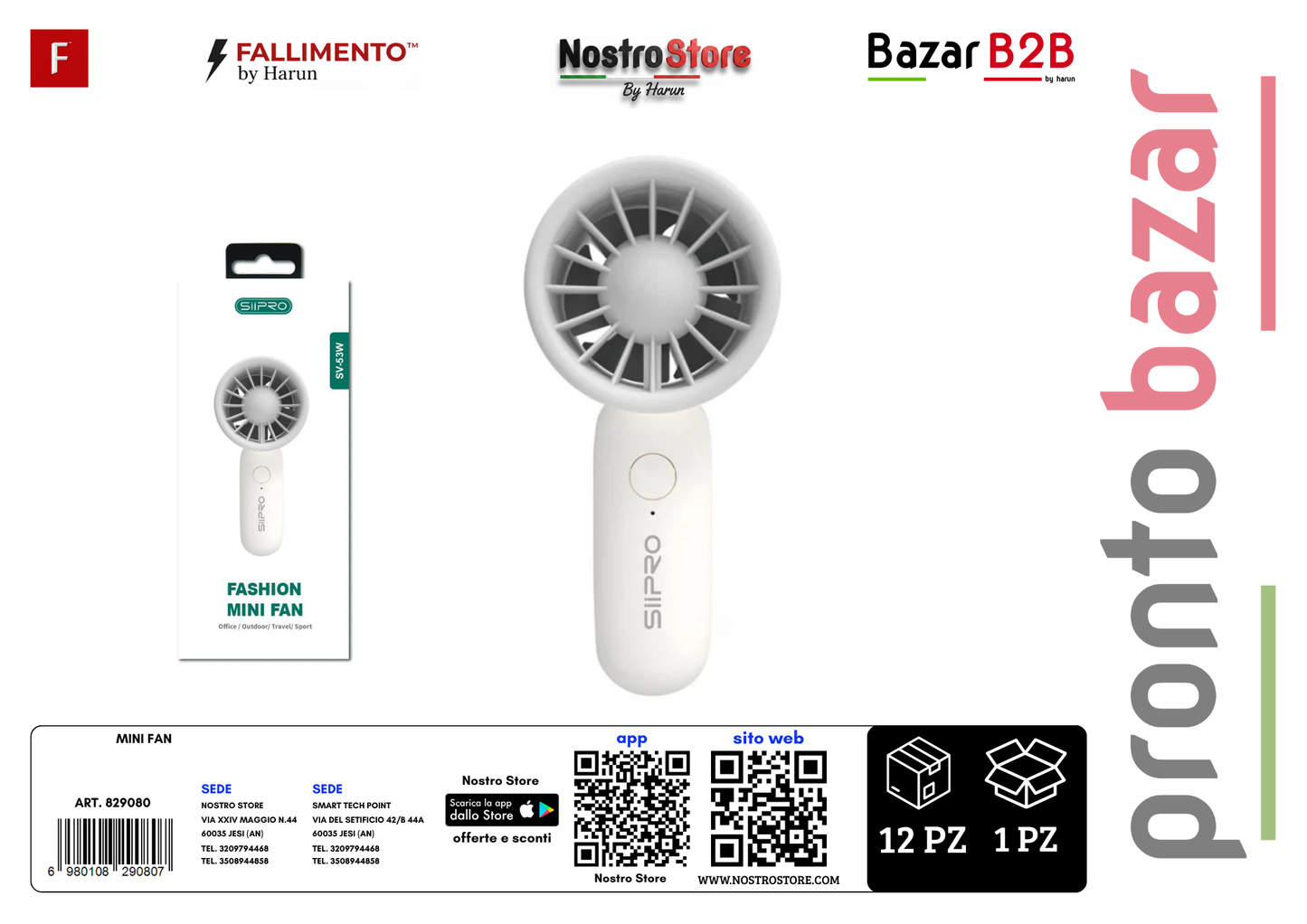 MINI VENTILATORE PORTAILE RICARICABILE