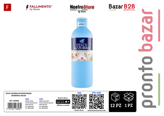 FELCE AZZURRA BAGNOSCHIUMA MANDORLA ML650