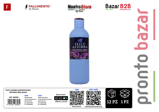 FELCE AZZURRA BAGNOSCHIUMA ORCHIDEA NERA ML650