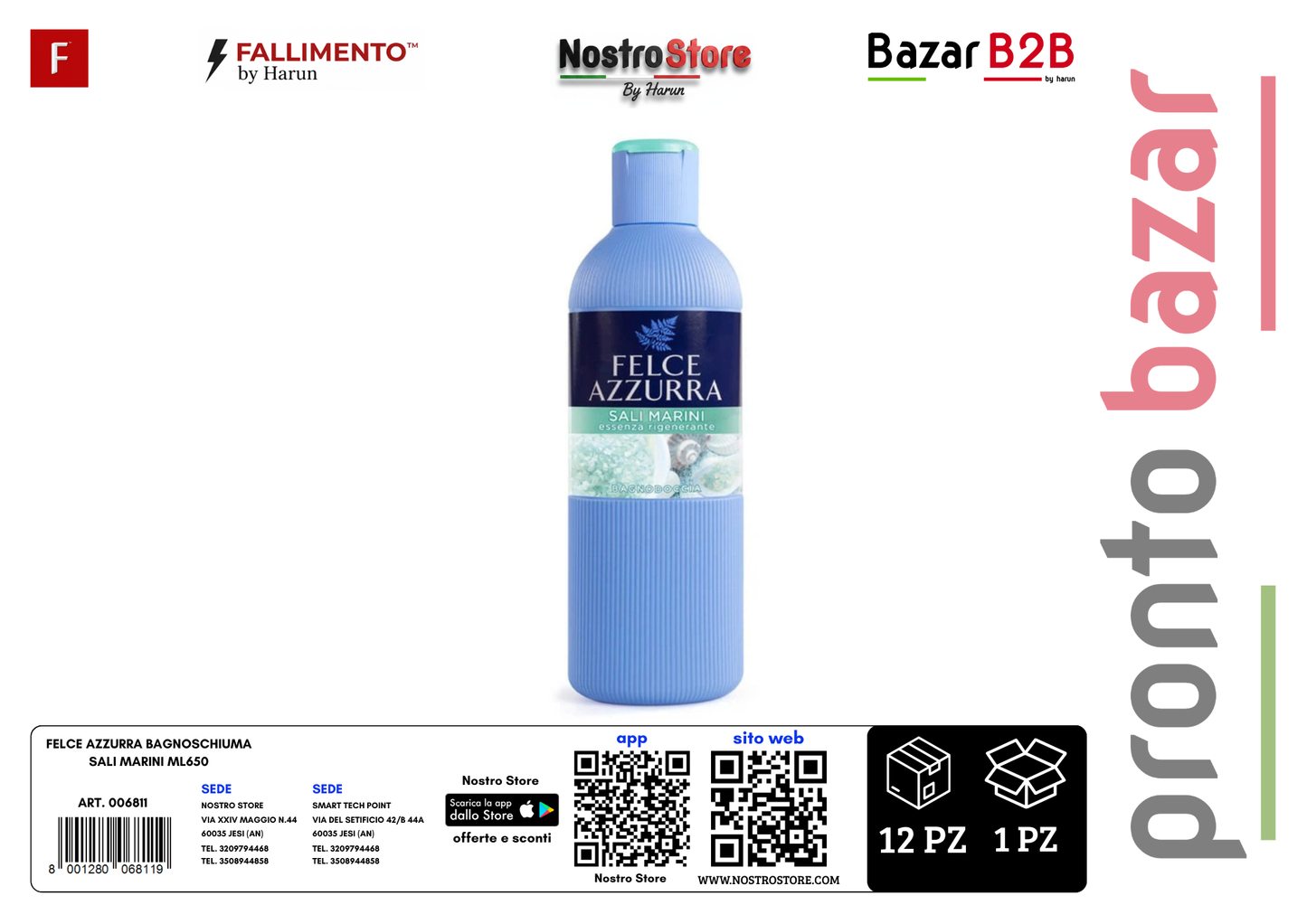 FELCE AZZURRA BAGNOSCHIUMA SALI MARINI ML650