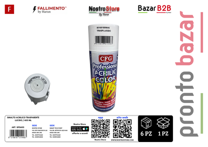 SMALTO ACRILICO TRASPARENTE LUCIDO / 400 ML