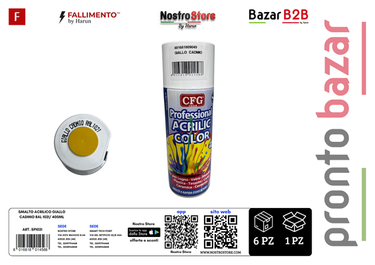 SMALTO ACRILICO GIALLO CADMIO RAL 1021/ 400ML