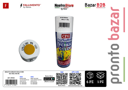 SMALTO ACRILICO GIALLO ORO RAL 1023/ 400 ML