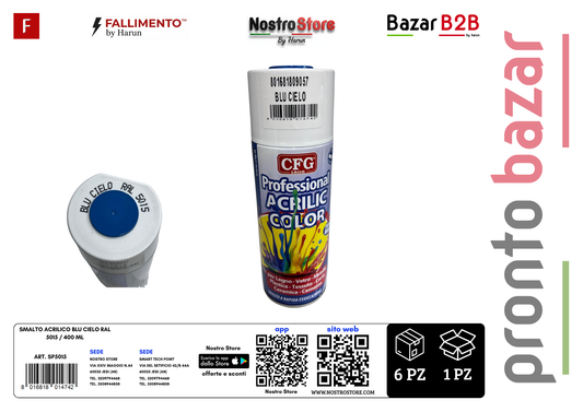 SMALTO ACRILICO BLU CIELO RAL 5015 / 400 ML