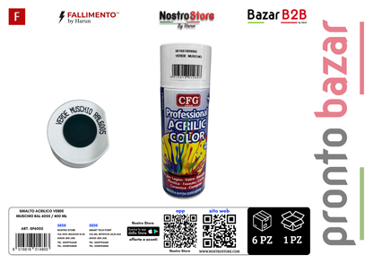 SMALTO ACRILICO VERDE MUSCHIO RAL 6005 / 400 ML