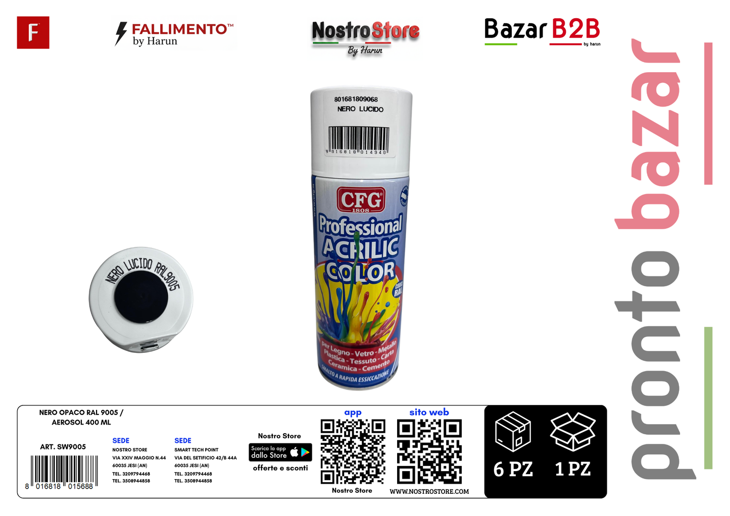 NERO OPACO RAL 9005 / AEROSOL 400 ML