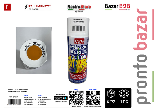 SMALTO ACRILICO GIALLO CROMO RAL 1007 / 400 ML