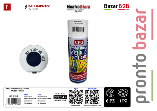 SMALTO ACRILICO BLU SCURO RAL 5013 / 400MLSMALTO ACRILICO BLU SCURO RAL 5013 / 400ML