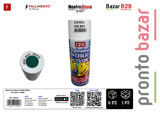 SMALTO ACRILICO VERDE MENTA RAL 6029 / 400ML