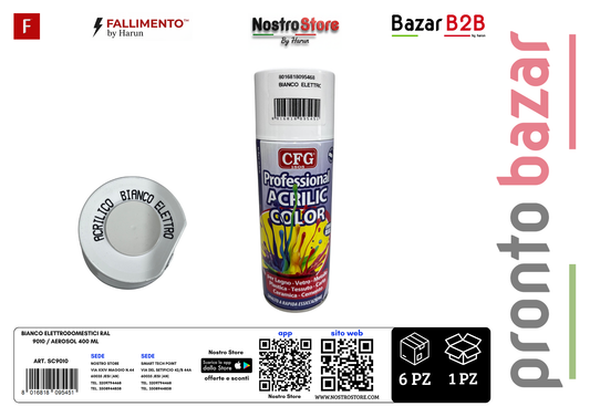 BIANCO ELETTRODOMESTICI RAL 9010 / AEROSOL 400 ML