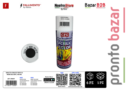 SMALTO ACRILICO TESTA DI MORO RAL 8019 / 400 ML
