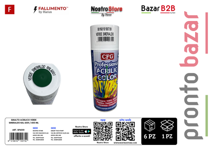 SMALTO ACRILICO VERDE SMERALDO RAL 6001 / 400 ML