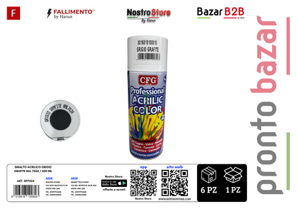 SMALTO ACRILICO GRIGIO GRAFITE RAL 7024 / 400 ML