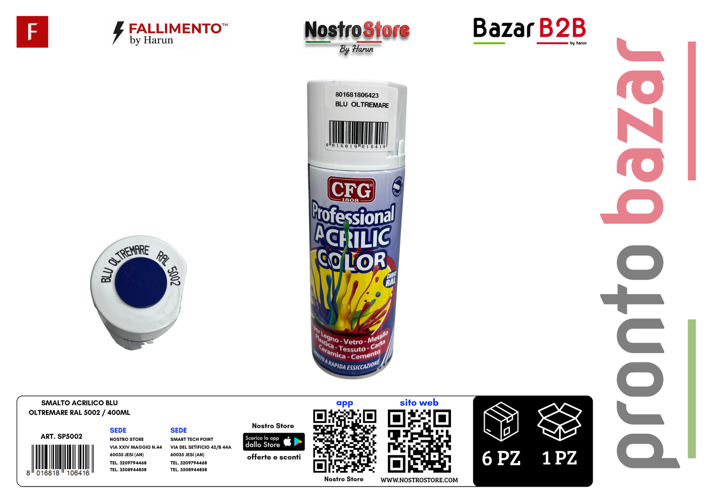 SMALTO ACRILICO BLU OLTREMARE RAL 5002 / 400ML