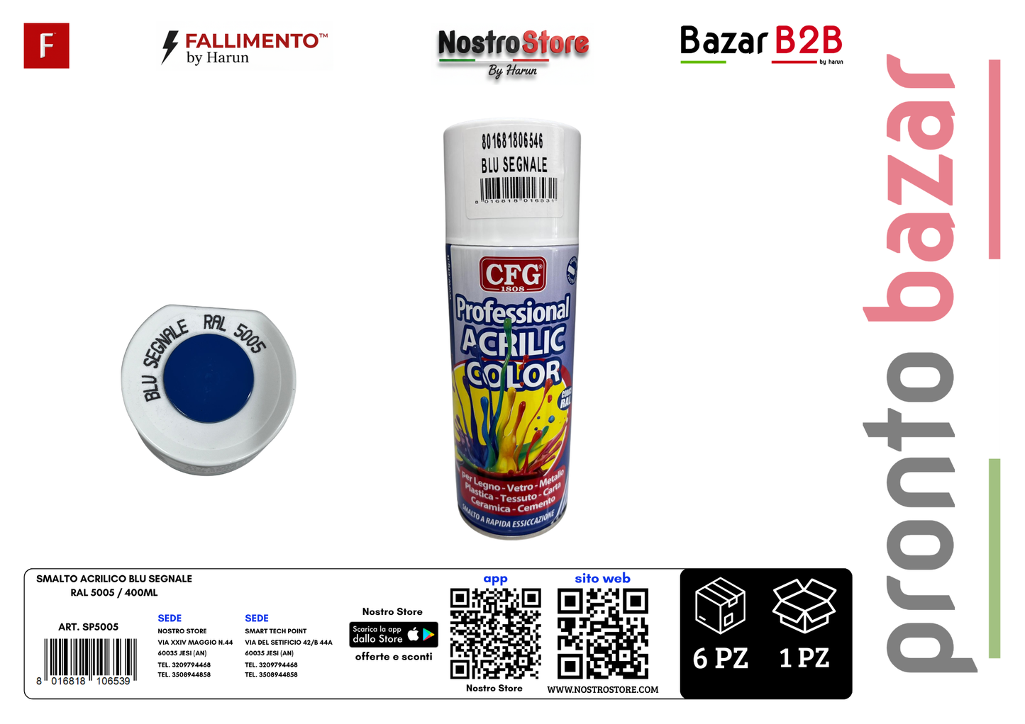 SMALTO ACRILICO BLU SEGNALE RAL 5005 / 400ML