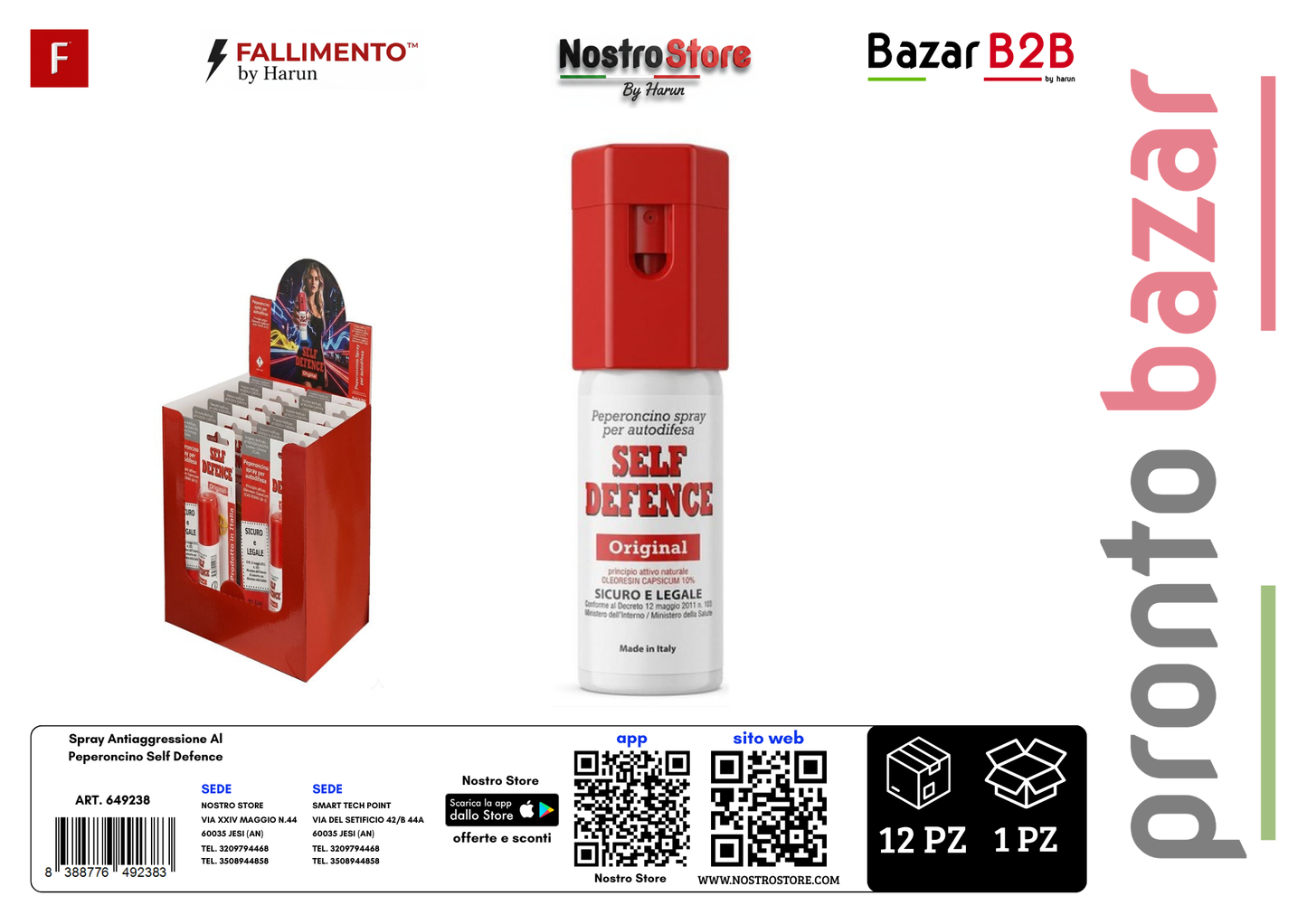 Spray Antiaggressione Al Peperoncino Self Defence