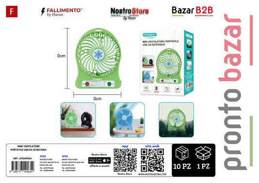 MINI VENTILATORE  PORTATILE USB DA SCRIVANIA