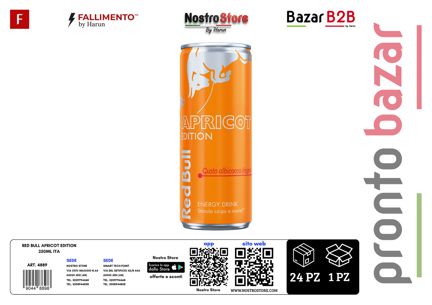 RED BULL APRICOT EDITION 250ML ITA