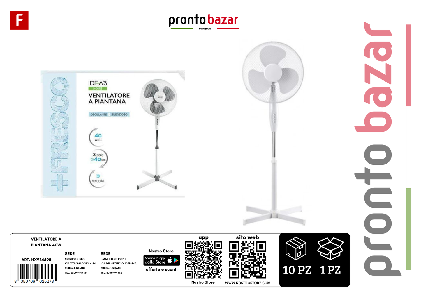 ventilatore a piantana 40w
