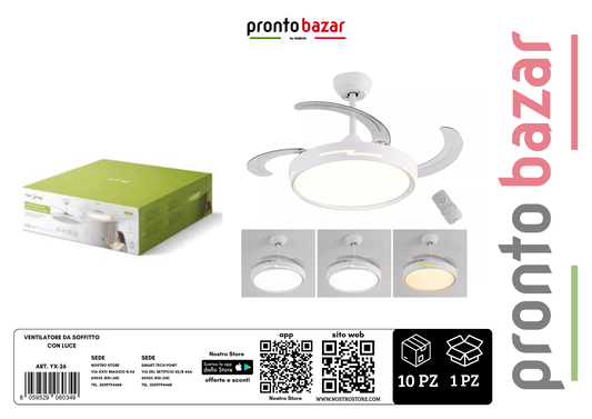 ventilatore da soffitto con luce