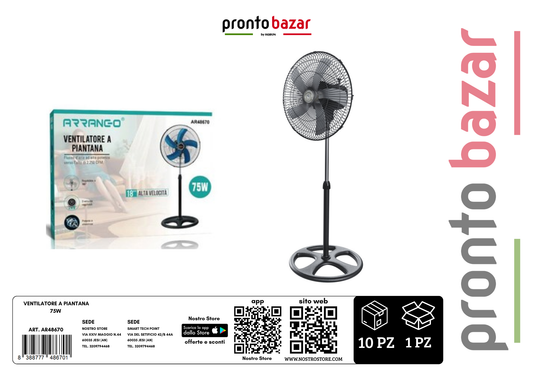 ventilatore a piantana 75w 5 pale