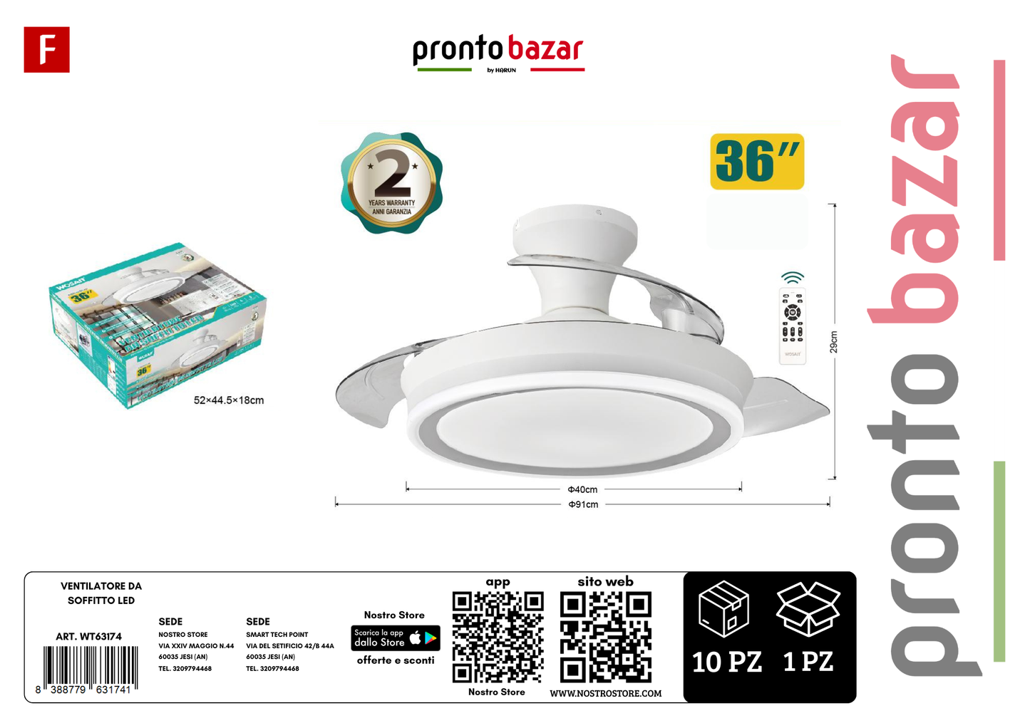 ventilatore da soffitto led