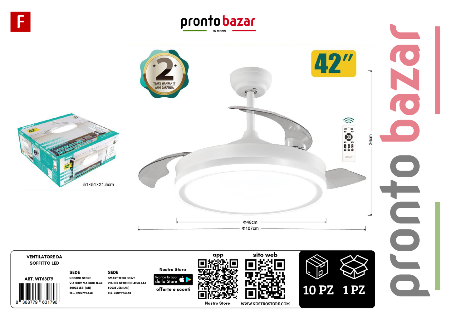 ventilatore da soffitto led